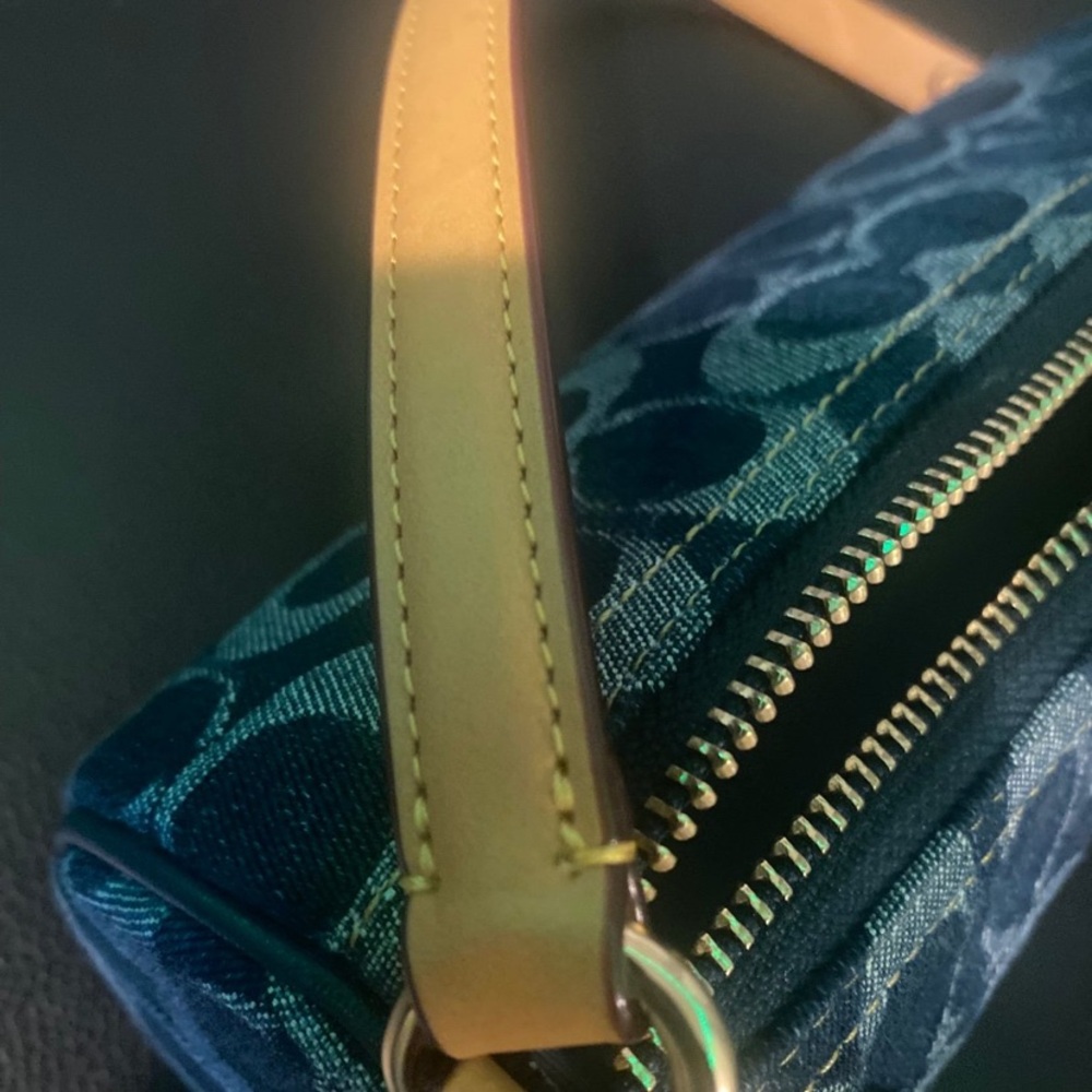 Coach Denim and Tan Wristlet - Picture 3 of 4